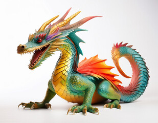 Obraz premium dragon, coloré, vert, noir, animal, vecteur, Eden verre, chine, illustration, reptiles, fantaisie, art, monstre, créature, mythologie, dessin animé, tatouages Asie, oriental, nature, isolé, symbole, o