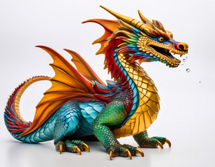 Obraz premium dragon, coloré, vert, noir, animal, vecteur, Eden verre, chine, illustration, reptiles, fantaisie, art, monstre, créature, mythologie, dessin animé, tatouages Asie, oriental, nature, isolé, symbole, o