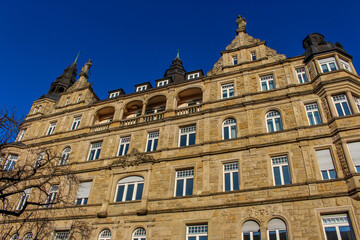Fototapeta premium facade of a big slightly brown neoclassical building in germany