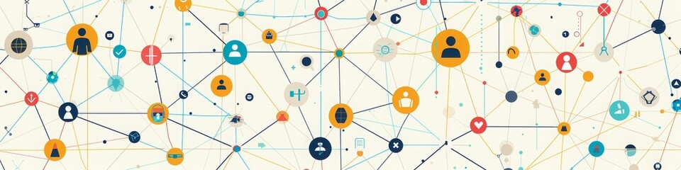 Dynamic digital network illustration showcasing global interconnectedness and social communication links.