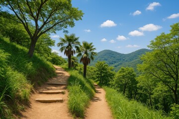 Obraz premium Scenic Trail Through Yeongdo's Waterfront Path