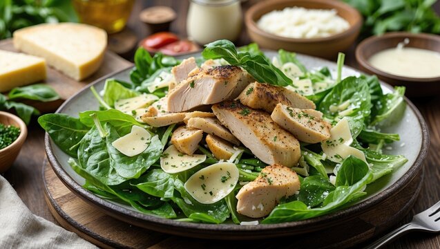 Nutritious chicken Caesar salad to support healthy eating habits