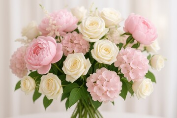 Floral Decorations for Bridal Shower in Pink and White