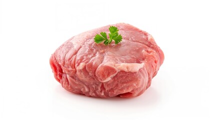 Single slice of veal displayed on a plain white surface