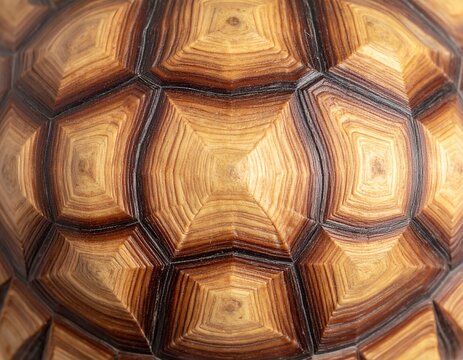 Macro view of a tortoise shell revealing intricate geometric patterns and natural textures, a perfect abstract organic background