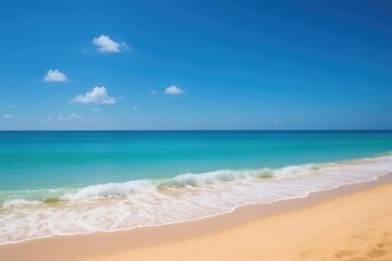 Fototapeta premium Serene seaside landscape featuring a stunning beach vista