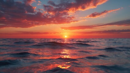 Seaside sunset scene capturing a beautiful landscape