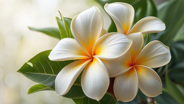 Explore the Stunning White Flower Called Plumeria, Also Known as Frangipani - Powered by Adobe