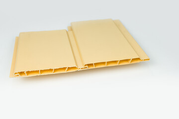 Plastic siding on the ceiling on a white