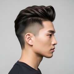 Slicked Back Undercut Modern Asian Male Hairstyle for a Clean, Confident Look