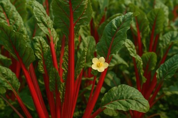 Fototapeta premium Plants featuring vibrant red stems