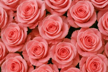 Naklejka premium Close-up of vibrant pink roses with a floral pattern