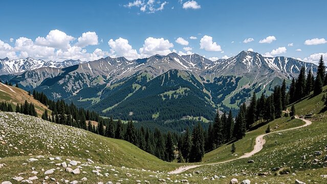 The mountain cluster in the Pir Panjal Range includes Mount Apharwat, the tallest peak in this Himalayan area of the Kashmir Valley.