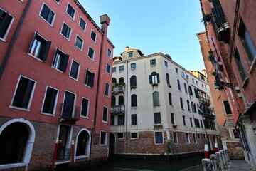 Morning view of the old town and canal in the San Marco district of Venice, Italy