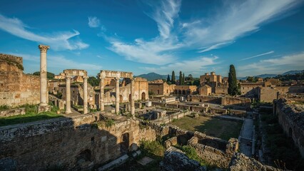 Fototapeta premium Ancient Roman city ruins vacation archaeological site