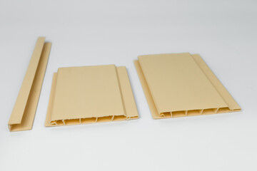 Plastic siding on the ceiling on a white