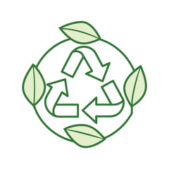 Eco Friendly Line Art Illustration of Sustainable Green Environment Concept Vector