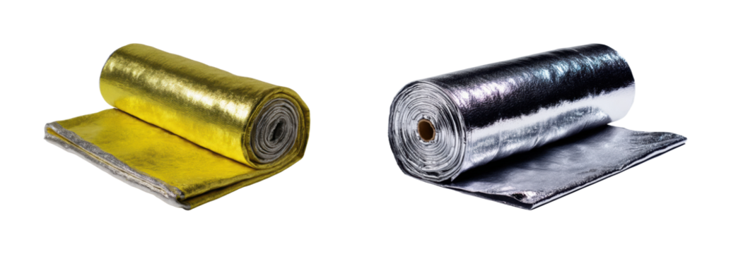 Reflective insulation rolls for energy efficiency home improvement PNG set, cut out, isolated on transparent background