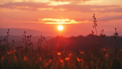 A cozy and warm sunset scene