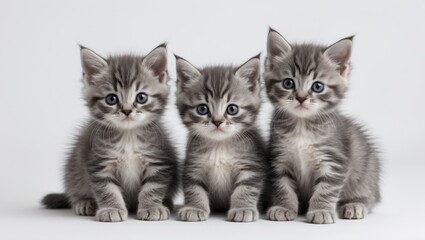 Gray kittens with no background, isolated image