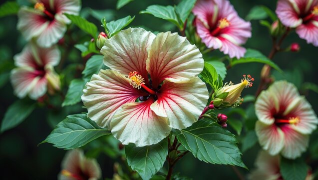 Flowers from the hibiscus genus are part of the mallow family of plants.