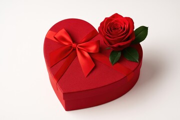 Romantic heart-themed box for Valentine's Day against a white surface