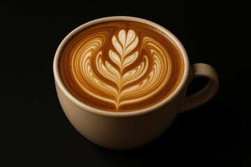 Artistic patterns on latte milk foam