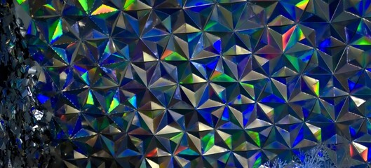 abstract background, Geometric metallic texture with holographic light reflections and sharp...