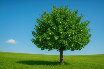 Natural scenery with contrasting green foliage and deep blue waters