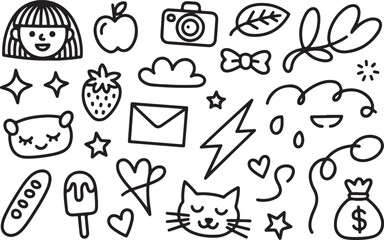 Doodle Art Vector Illustration with Cute and Playful Elements