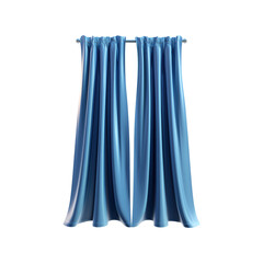 Fototapeta premium Elegant Blue Curtains Rod. Interior Design And Home Decor Inspiration. Isolated On Transparent Background