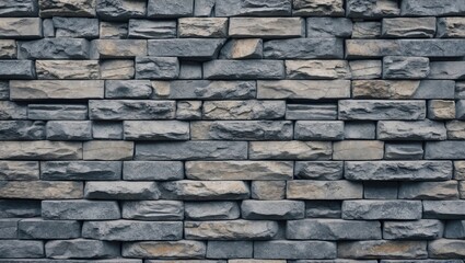 Obraz premium Stylish stone and brick wall design featuring a textured finish