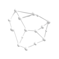 Abstract Molecular Structure Illustration. Scientific Visualization Of Molecular Connections And Networks. Isolated On Transparent Background