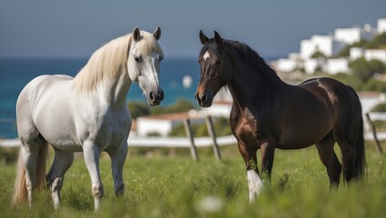 Obraz premium Horses roaming the islands in the Mediterranean