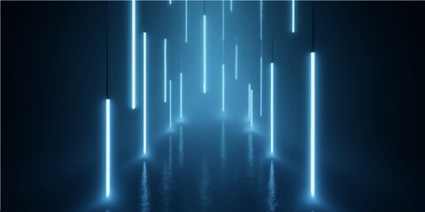 Abstract blue light background with heartbeat lines and digital wave pattern