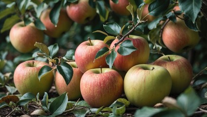 Additional apples set against a foliage backdrop