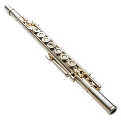 Fototapeta premium Silver Flute A Symphony of Metal and Music