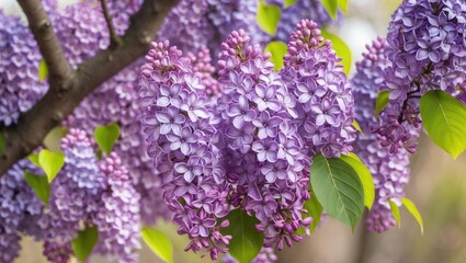 Obraz premium Nature's Lilac Blossoms During Spring