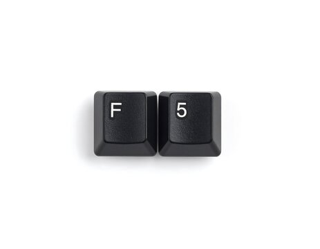 Isolated computer keys representing technology and functionality against a white backdrop