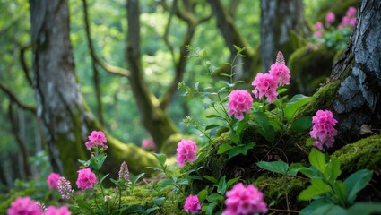 Obraz premium Intricate View of Natural Beauty within a Forest