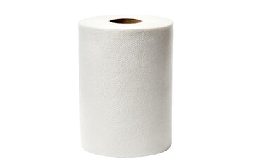 White paper roll for receipt printer isolated on transparent background
