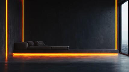 Urban living room with ambient lighting