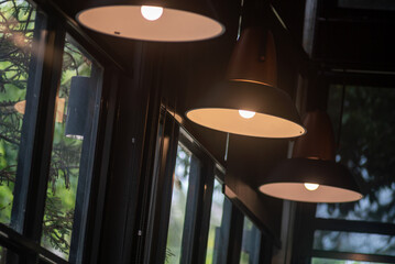 Modern Pendant Lights in Cozy Cafe Setting