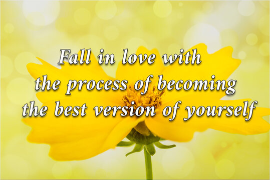 Fall in love with  the process of becoming   the best version of yourself