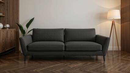 Contemporary couch in the lounge area