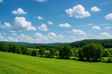 Obraz premium The Biei Landscape in the Hokkaido Area