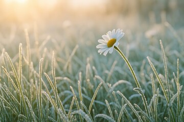 Early Morning Icy Grass Scene