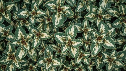 Obraz premium Abstract texture featuring bright leaves of a decorative plant in a garden setting