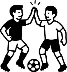Soccer Players High Five Icon