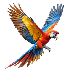 Fototapeta premium Scarlet Macaw in Flight A Vivid Display of Plumage